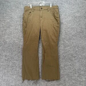 KUT From The Kloth Pants Womens 12 Green Ankle Flare Raw Hem Nikki Mid Rise